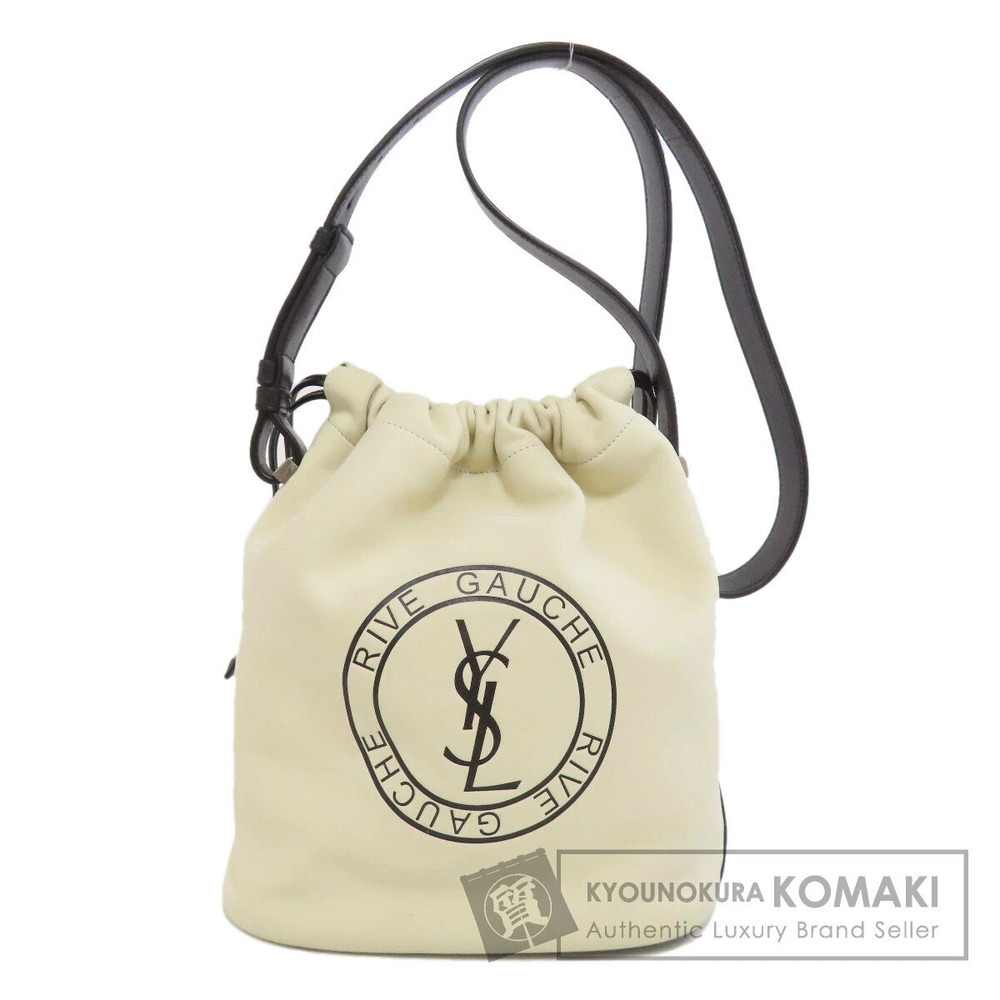 Saint Laurent Rive Gauche bucket bag white drawstring